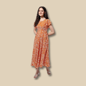 Sunset Bloom Floral Midi Dress