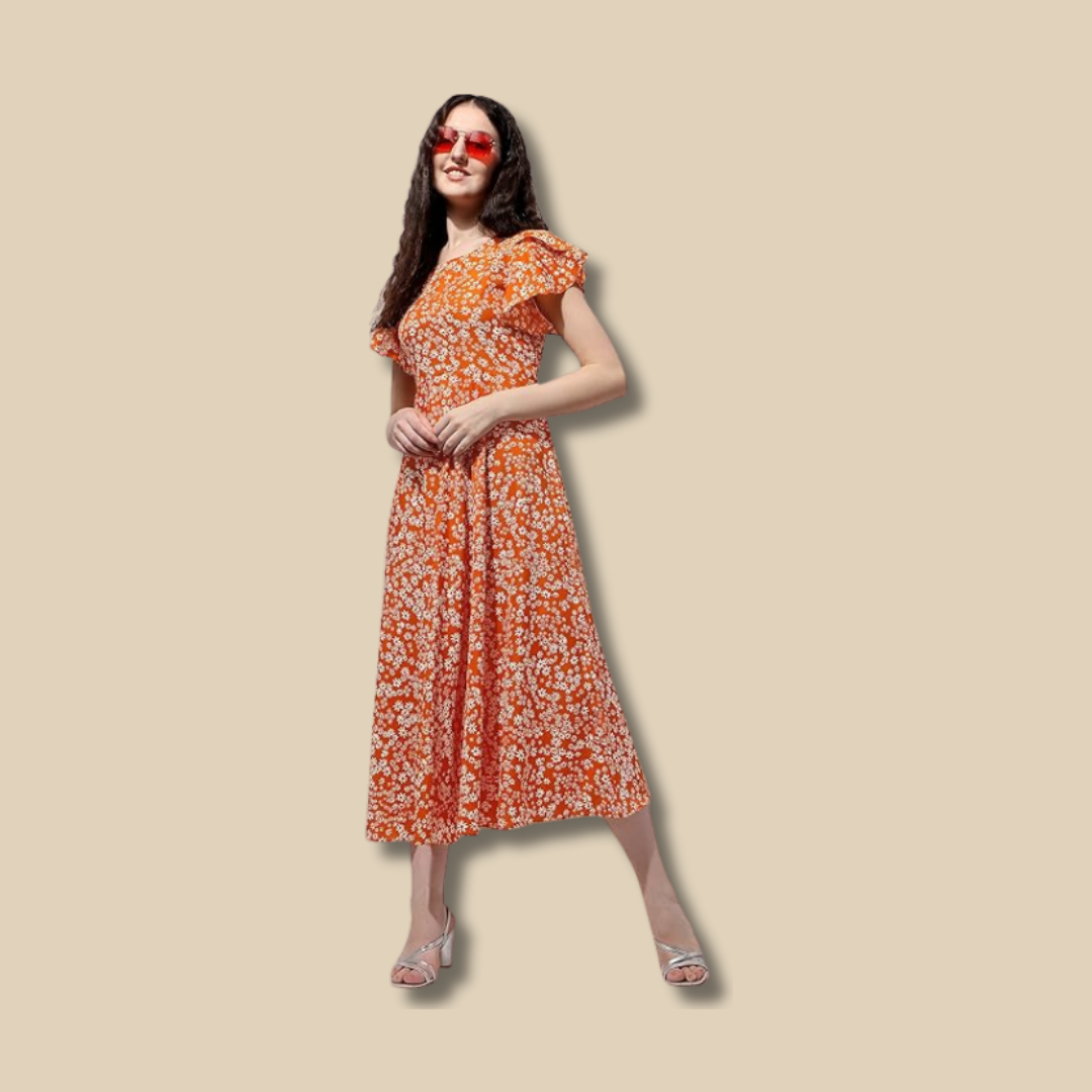 Sunset Bloom Floral Midi Dress - Image 2