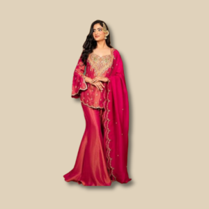 Shimmer Embroidered Sharara Suit Set