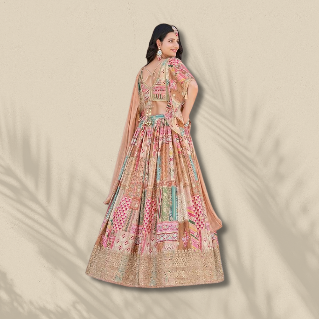 Pastel Patchwork Royal Lehenga - Image 2