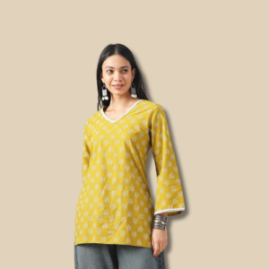 Mustard Charm Straight Kurti